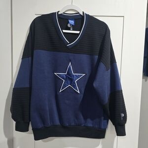 Vintage Pro Player Dallas Cowboys Men's V-Neck Sweater with Star Design Medium